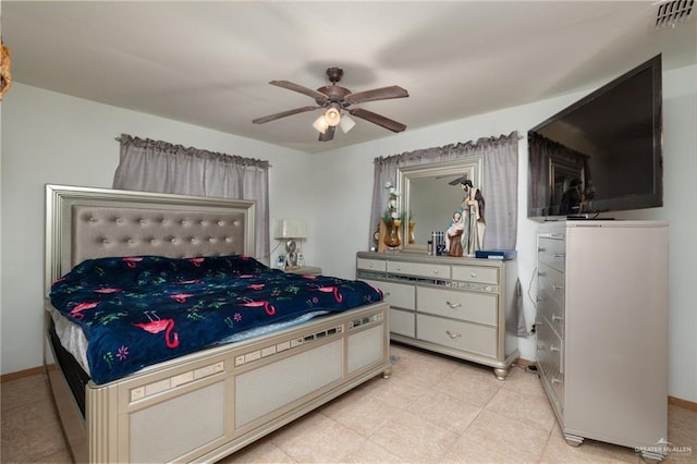 bedroom with ceiling fan