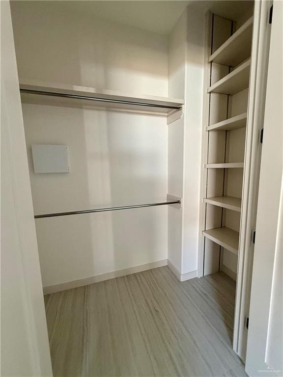 spacious closet featuring light wood finished floors