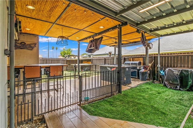 view of patio with grilling area