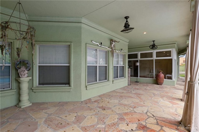 view of patio with ceiling fan