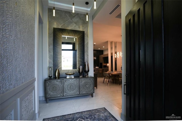 2511 Wisteria St, Mission, TX 78574 - foyer entrance featuring marble look tile flooring