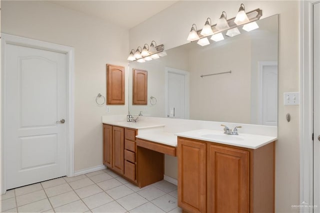 bathroom featuring vanity and tile patterned flooring