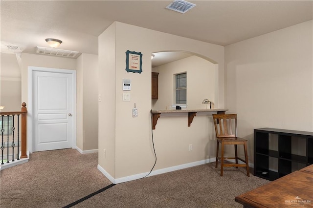4230 Stillwater Cv, Edinburg, TX 78542 - interior space featuring arched walkways, visible vents, and carpet