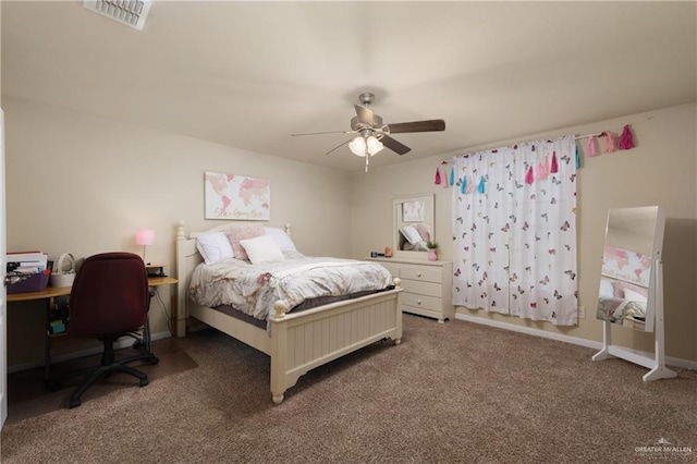 4230 Stillwater Cv, Edinburg, TX 78542 - bedroom with a ceiling fan, visible vents, and carpet