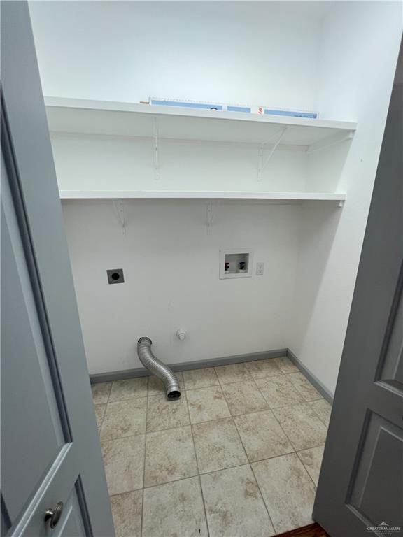 119 Cherokee Cir, Smithville, TX 78957 - laundry room with electric dryer hookup, washer hookup, gas dryer hookup, and baseboards