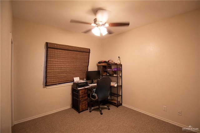 3109 Viola Dr, Mission, TX 78574 - office space featuring carpet flooring, ceiling fan, and baseboards