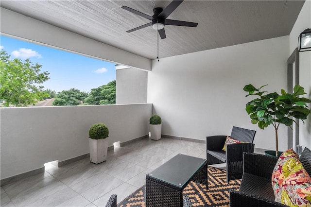 5516 N Crown Pt, Pharr, TX 78577 - view of patio featuring a ceiling fan and a balcony