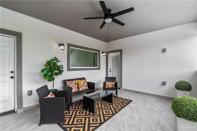 5516 N Crown Pt, Pharr, TX 78577 - view of patio / terrace featuring a ceiling fan and outdoor lounge area