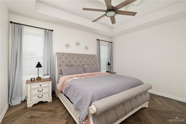 3524 Inez St, Edinburg, TX 78539 - bedroom with a tray ceiling and ceiling fan