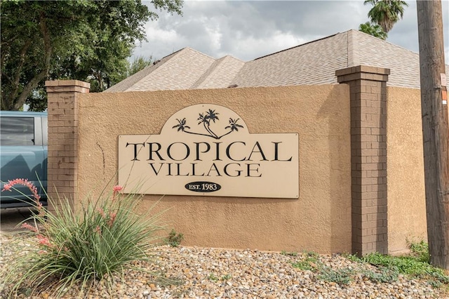 view of community sign