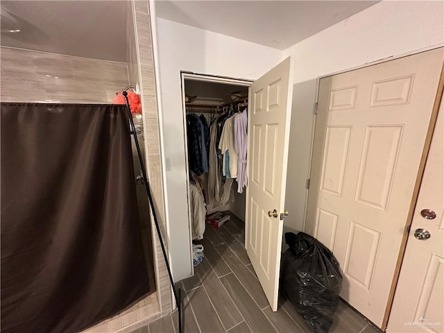 bathroom featuring hardwood / wood-style floors