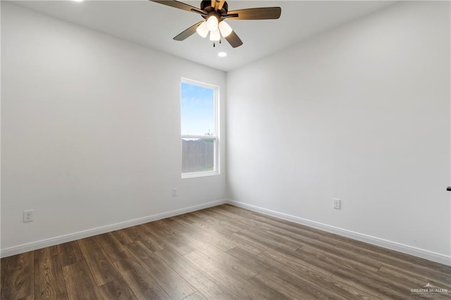 7423 Converse Lk, Brownsville, TX 78520 - empty room with dark wood-type flooring, ceiling fan, baseboards, and recessed lighting