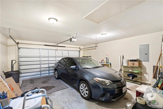 2017 Stonebriar Rd, Harlingen, TX 78552 - garage with electric panel and a garage door opener