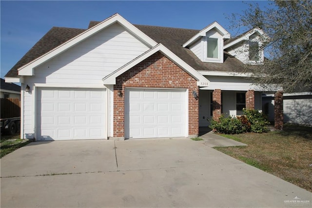 view of front of house with a garage