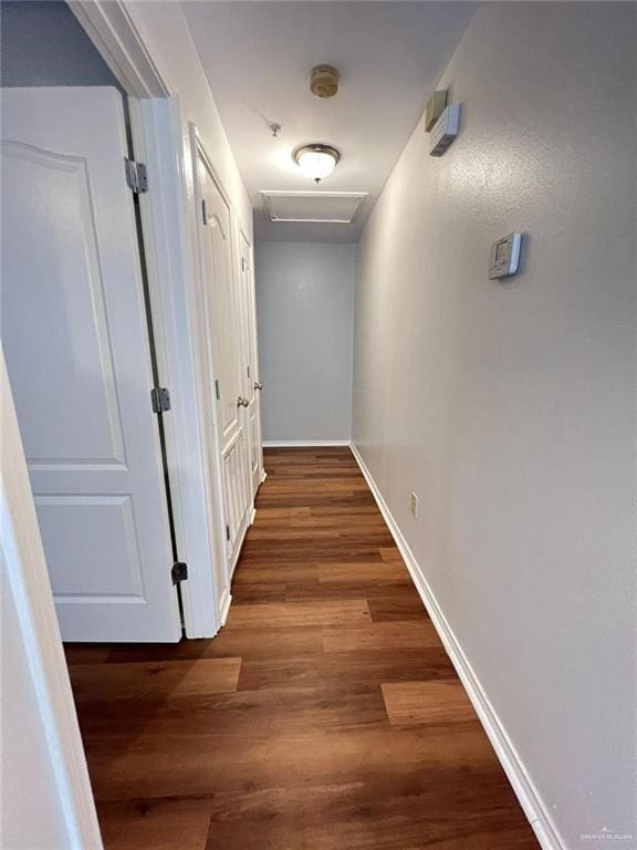 hall featuring dark hardwood / wood-style flooring