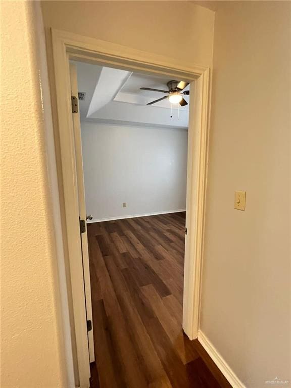 hall featuring dark hardwood / wood-style flooring