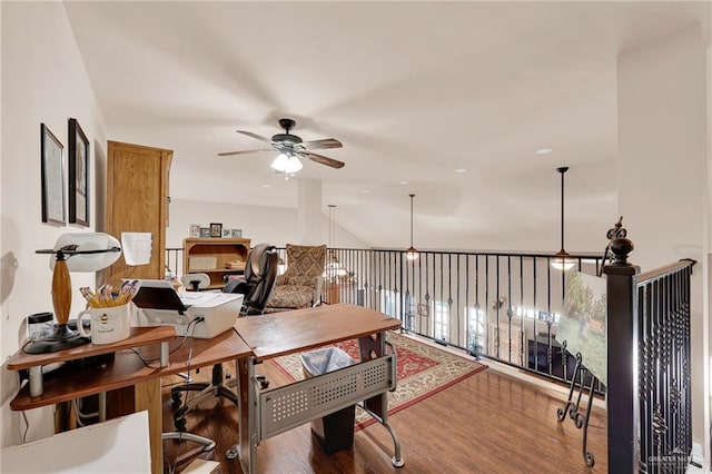 5213 Mile 8 1/2 Rd, Edinburg, TX 78541 - office space with ceiling fan and wood finished floors