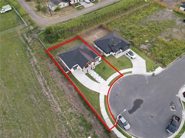 2208 Trinity St, Donna, TX 78537 - aerial view of property and surrounding area with property boundaries highlighted
