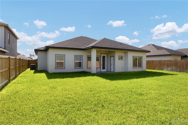 9206 N 25th St, Mcallen, TX 78504 - rear view of property featuring stucco siding, a fenced backyard, and roof with shingles