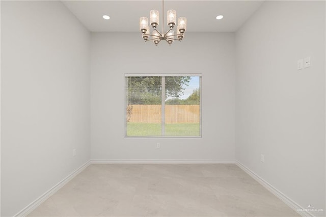 9206 N 25th St, Mcallen, TX 78504 - unfurnished room with a chandelier and recessed lighting