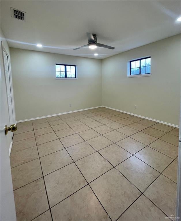 5307 Fm 493rd Rd, Donna, TX 78537 - unfurnished room featuring a ceiling fan, healthy amount of natural light, recessed lighting, and light tile patterned flooring