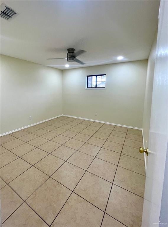 5307 Fm 493rd Rd, Donna, TX 78537 - spare room featuring a ceiling fan, recessed lighting, and light tile patterned flooring