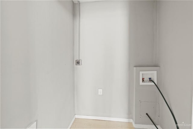 washroom featuring electric dryer hookup and hookup for a washing machine