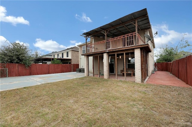 5801 N 36th St, Mcallen, TX 78504 - back of property with a patio area and central AC unit