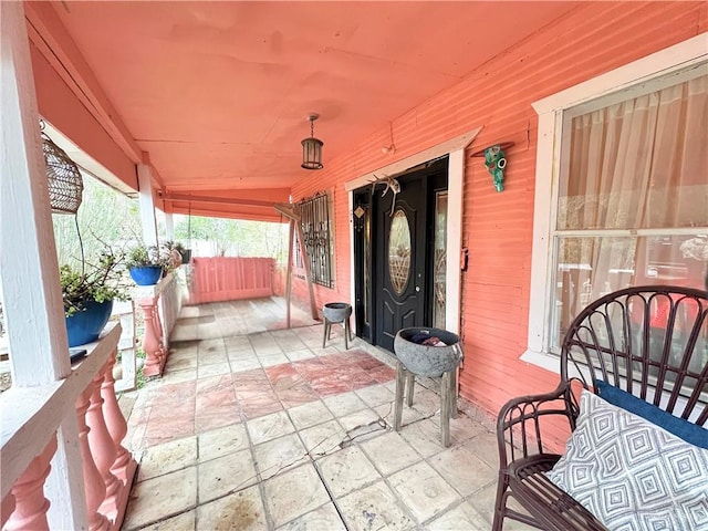 view of patio featuring covered porch