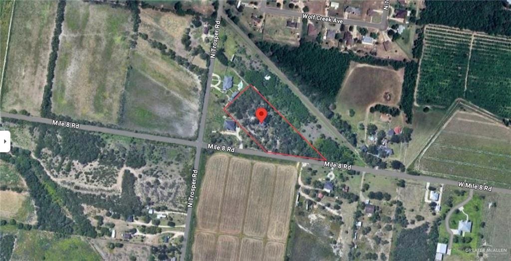 10644 W Mile 8 Rd, Mission, TX 78573 - map of property location with property boundaries highlighted