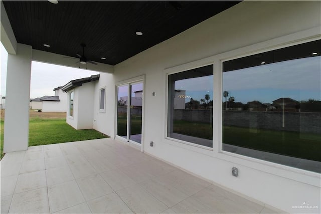 view of patio / terrace with ceiling fan