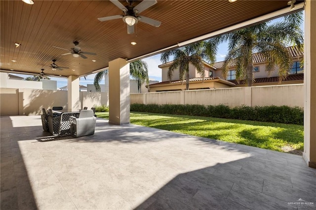 view of patio / terrace with ceiling fan