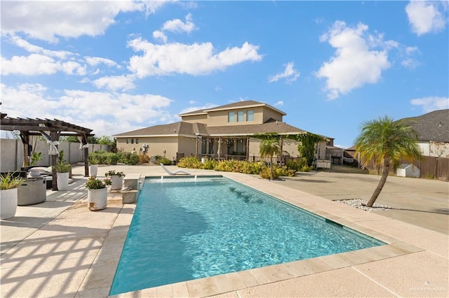 view of pool featuring a pergola and a patio