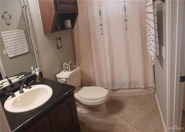 1805 Black Stone St, Edinburg, TX 78542 - bathroom with tile patterned floors, vanity, toilet, and shower / bath combo
