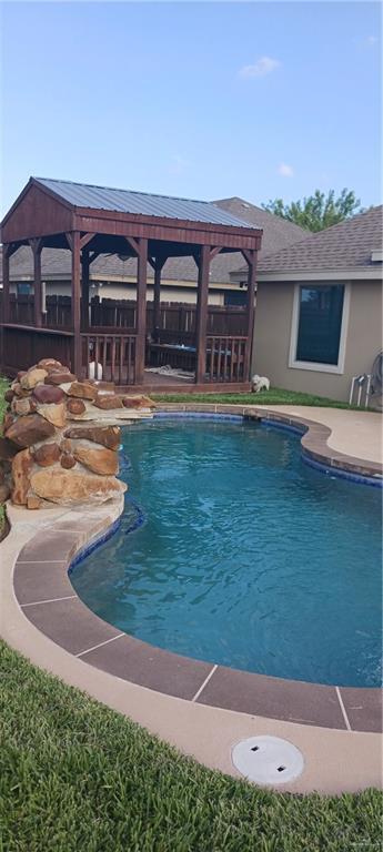 1805 Black Stone St, Edinburg, TX 78542 - swimming pool featuring a gazebo