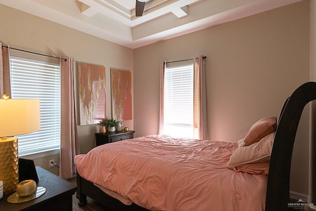 bedroom with multiple windows