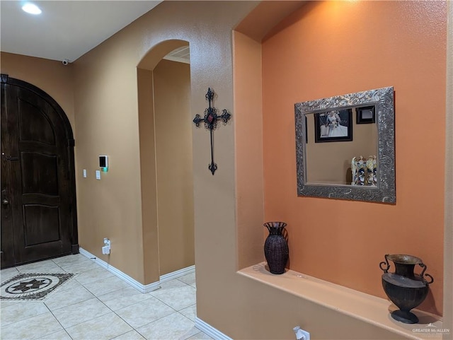 view of tiled entrance foyer