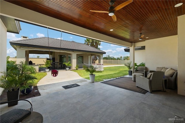 4552 Estancia Pkwy, Mcallen, TX 78504 - view of patio / terrace featuring a ceiling fan and outdoor lounge area