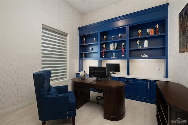 4552 Estancia Pkwy, Mcallen, TX 78504 - home office featuring wallpapered walls and built in desk