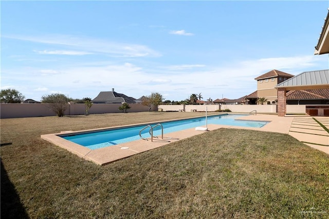 view of pool featuring a yard and a gazebo