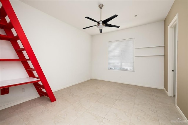 unfurnished bedroom with ceiling fan