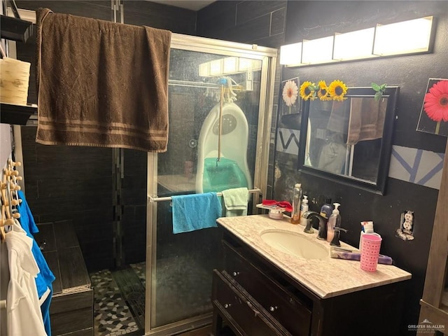 609 S 24th St, Donna, TX 78537 - full bath with a shower stall and vanity