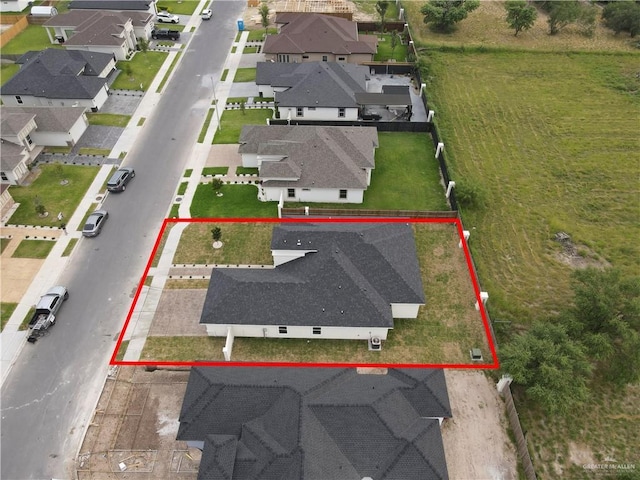 3007 S Livingston St, Edinburg, TX 78542 - aerial view of residential area with property parcel outlined