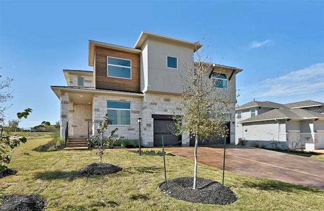 view of front of home with a front lawn