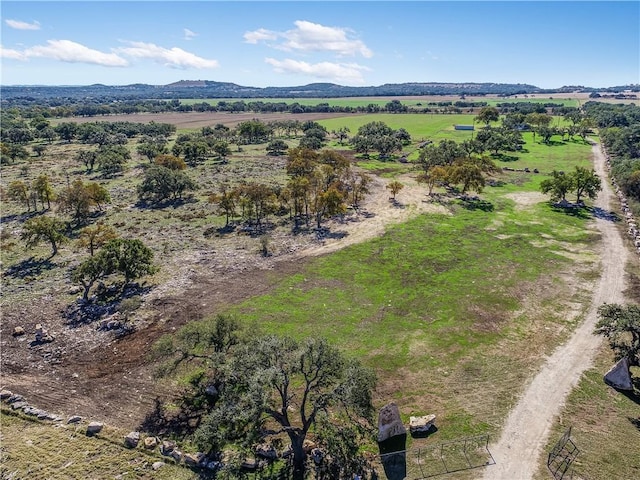 drone / aerial view featuring a rural view