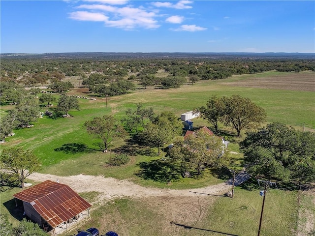 drone / aerial view featuring a rural view