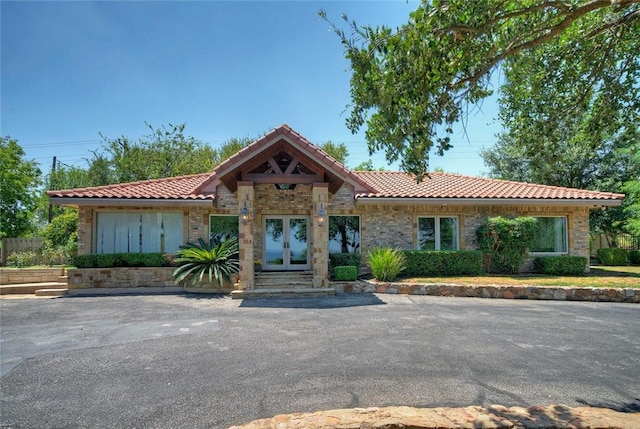 view of front of home featuring french doors