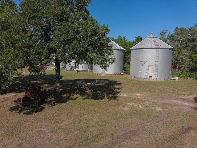 view of yard with a storage unit