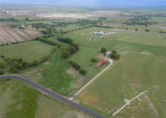 aerial view featuring a rural view