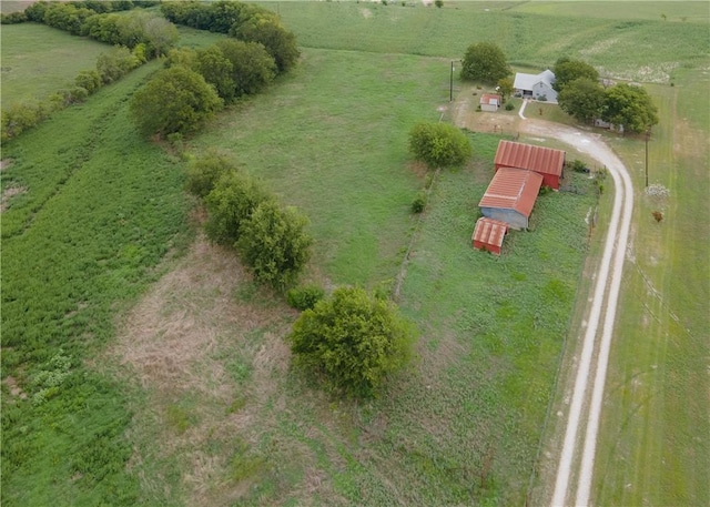 bird's eye view with a rural view